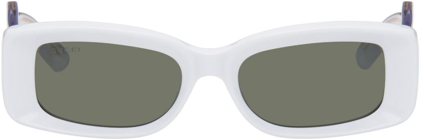 Oblečenie Gucci Gucci White Rectangular Sunglasses Šedá | GG1528S, 0