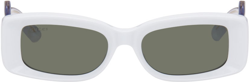 Oblečenie Gucci Gucci White Rectangular Sunglasses Šedá | GG1528S