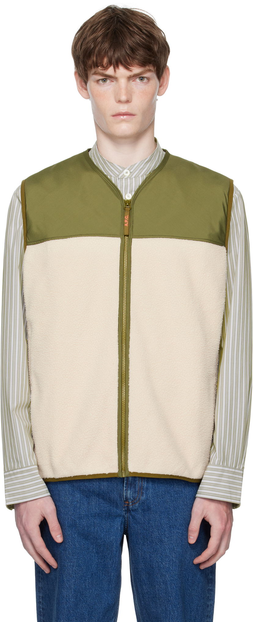 Vesta A.P.C. A.P.C. Marty Fleece Vest Zelené | PSAIF-H32022