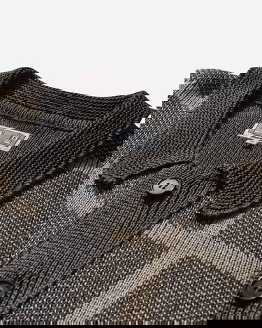 Sveter Cav Empt Grid Loose Knit Cardigan Šedá | CES27KN03 CHARCOAL, 3