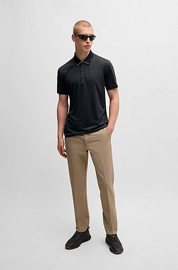 Polo tričko BOSS BOSS Stretch-Jersey Polo Shirt Čierna | 50525162, 1