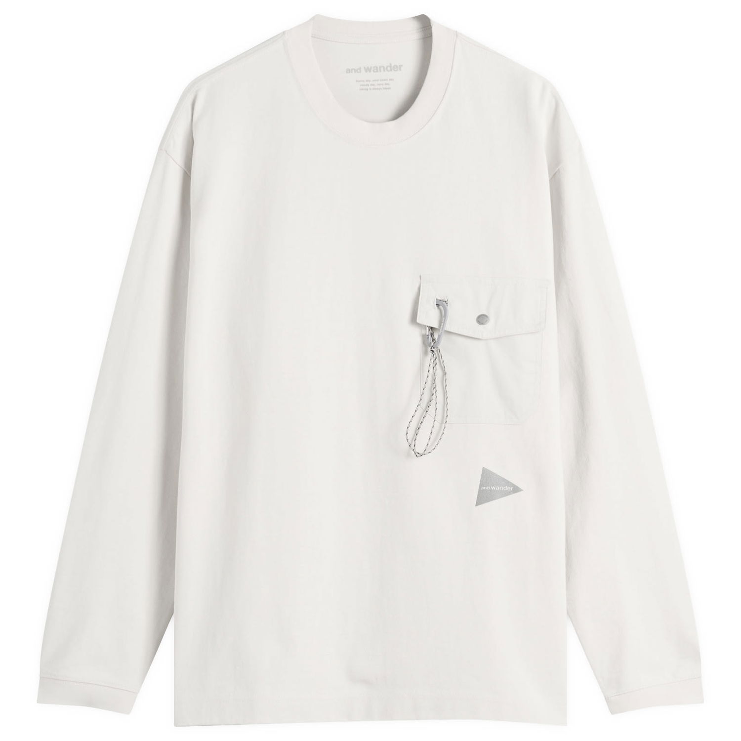 Tričko and wander Heavy Cotton Longsleeve Pocket Tee, Size Small Biela | 5745284082-021, 0