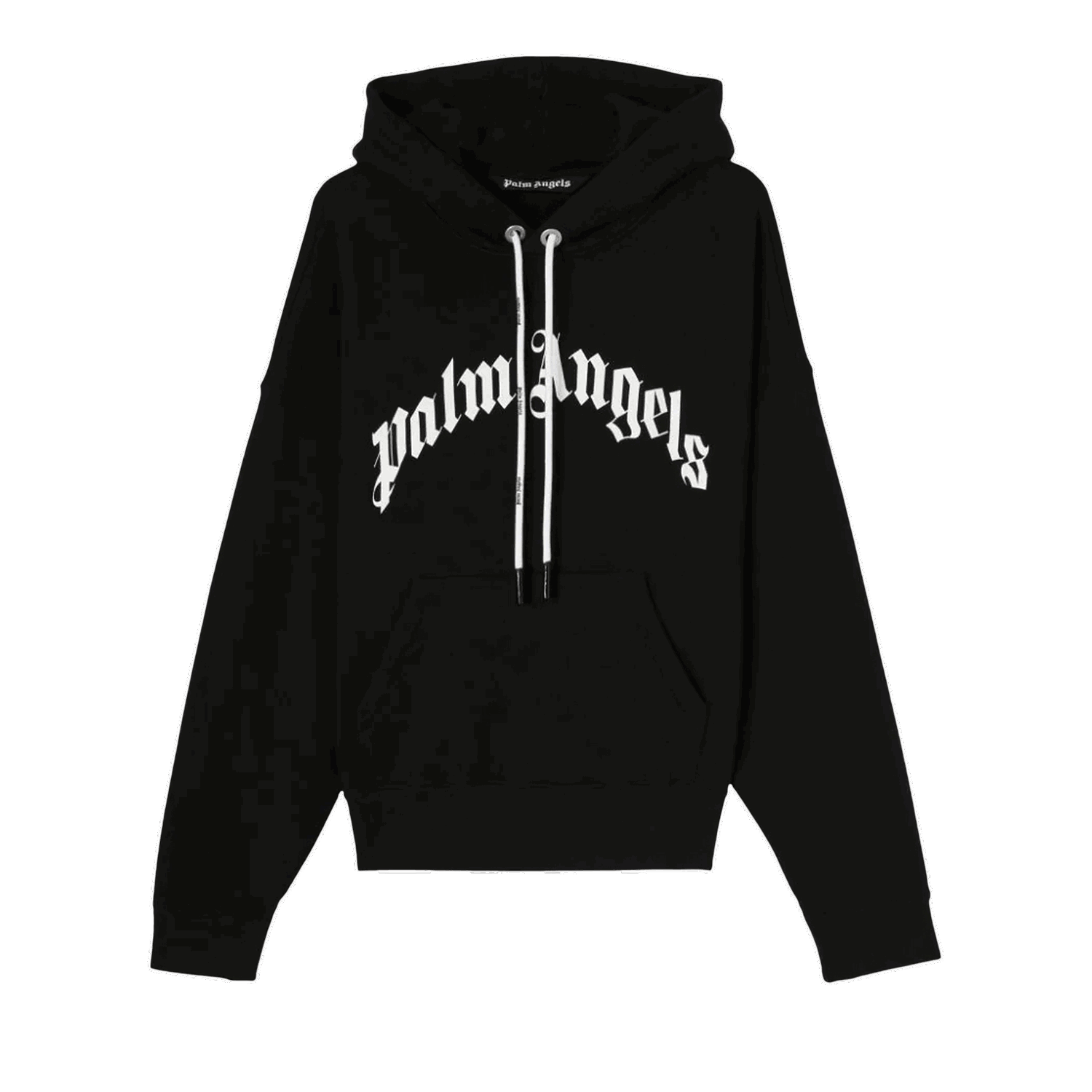 Mikina Palm Angels Curved Logo Hoody Čierna | PMBB058C99FLE0031001, 0