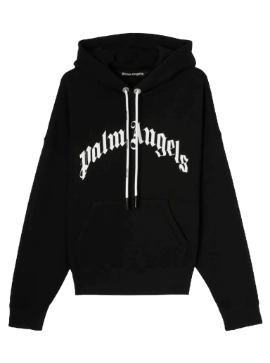 Mikina Palm Angels Curved Logo Hoody Čierna | PMBB058C99FLE0031001