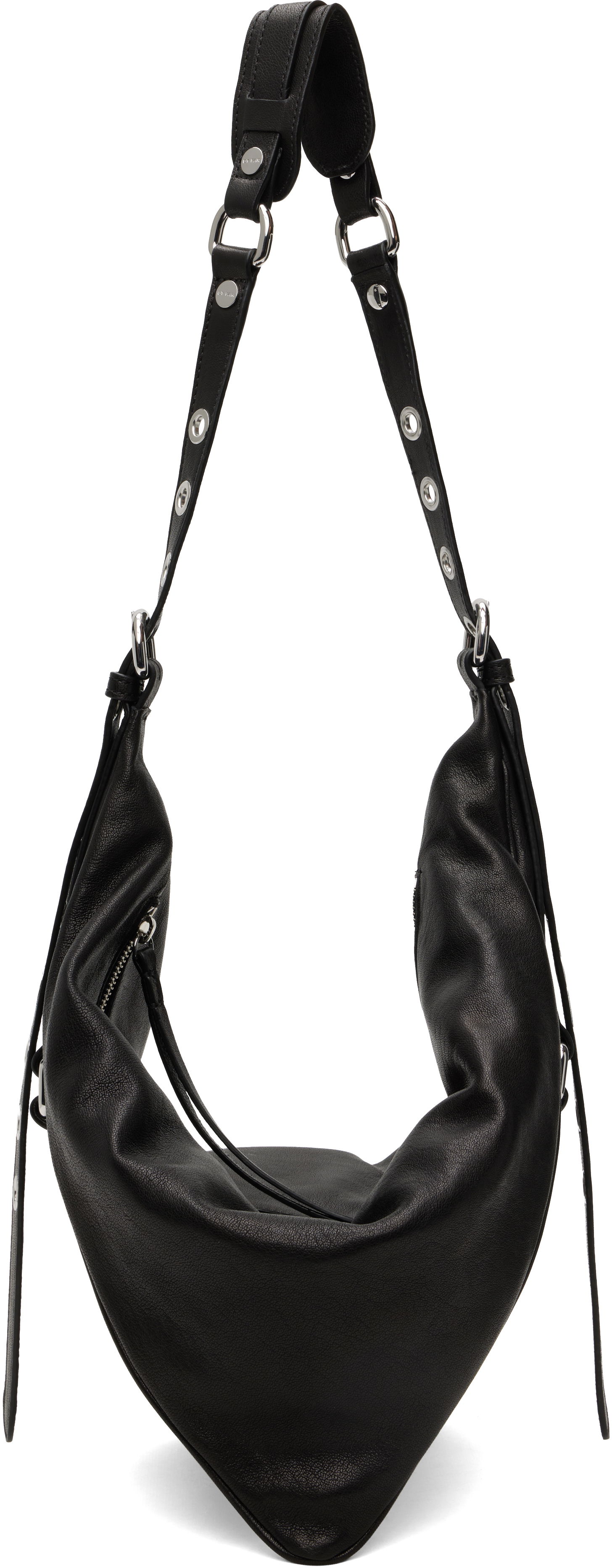 Taška cez rameno BY FAR BY FAR Trayana Washed Leather Shoulder Bag Čierna | MWBSB063LL034BK001PL, 0