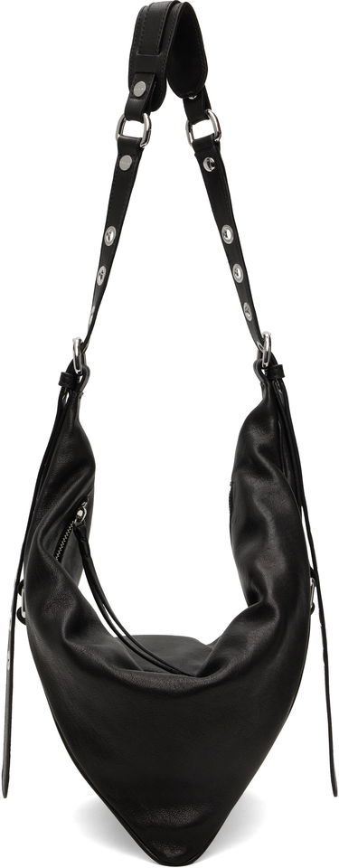 Taška cez rameno BY FAR BY FAR Trayana Washed Leather Shoulder Bag Čierna | MWBSB063LL034BK001PL, 0