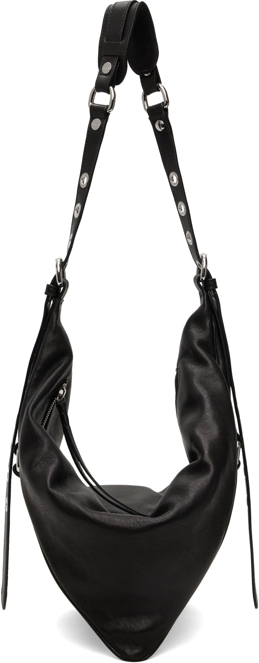 Taška cez rameno BY FAR BY FAR Trayana Washed Leather Shoulder Bag Čierna | MWBSB063LL034BK001PL