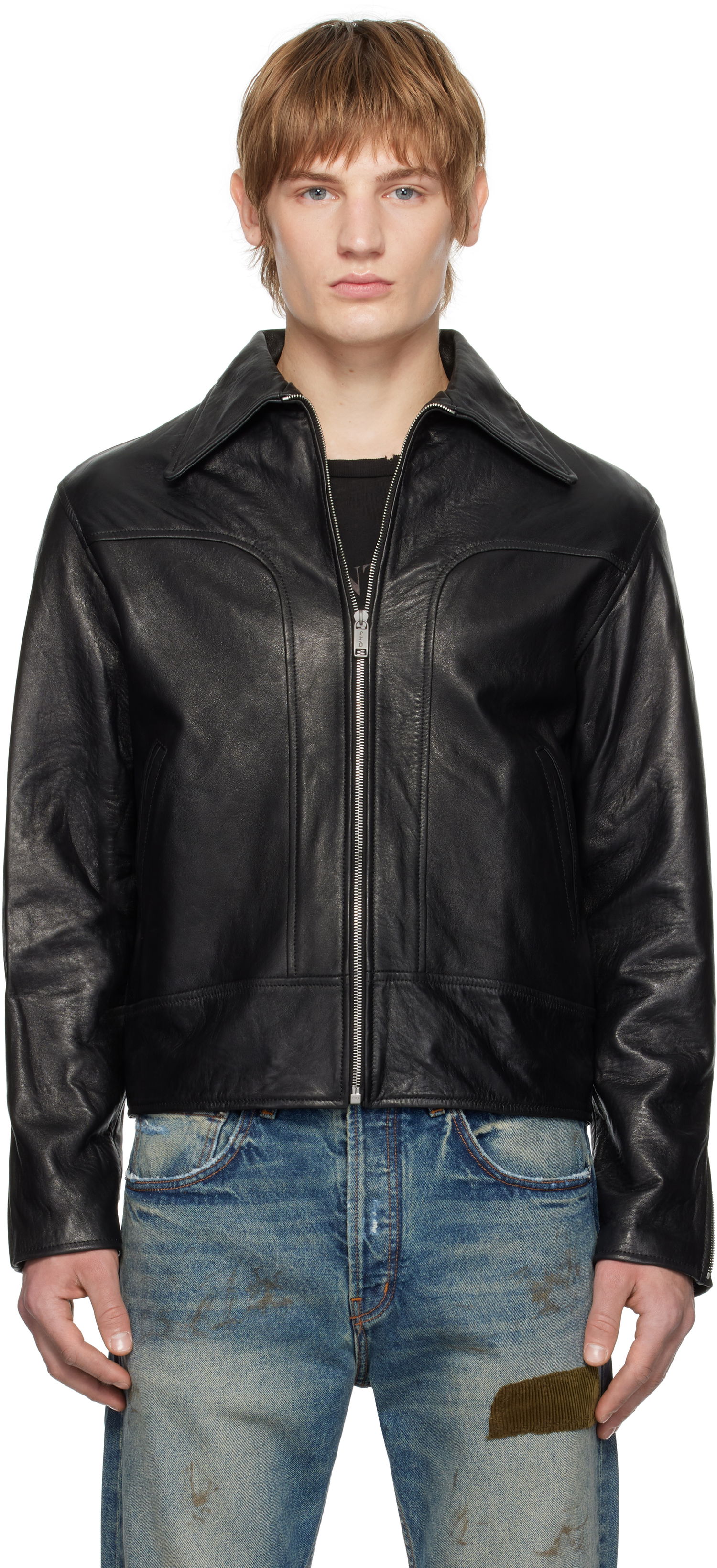 Bomber bunda Enfants Riches Déprimés Television Black Leather Jacket Čierna | 030-466, 0