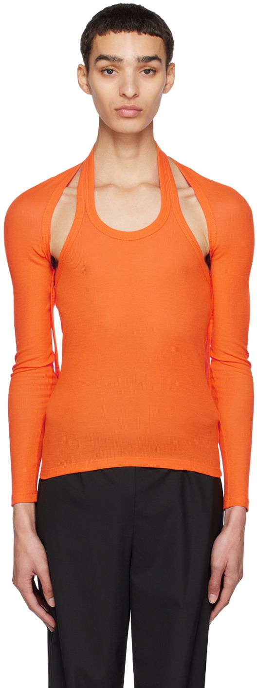 Tielko Dion Lee Modular Halter Long Sleeve T-Shirt Oranžová | C3103R23, 0