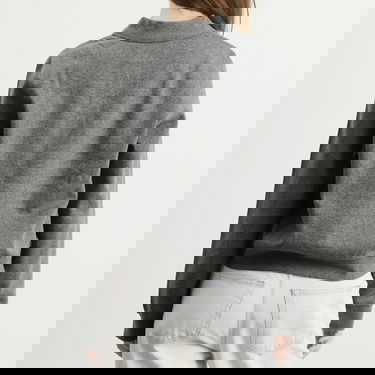 Polo tričko Samsoe Samsoe Sadory Long Sleeve Polo Top Šedá | F25400107-CLR001804, 3