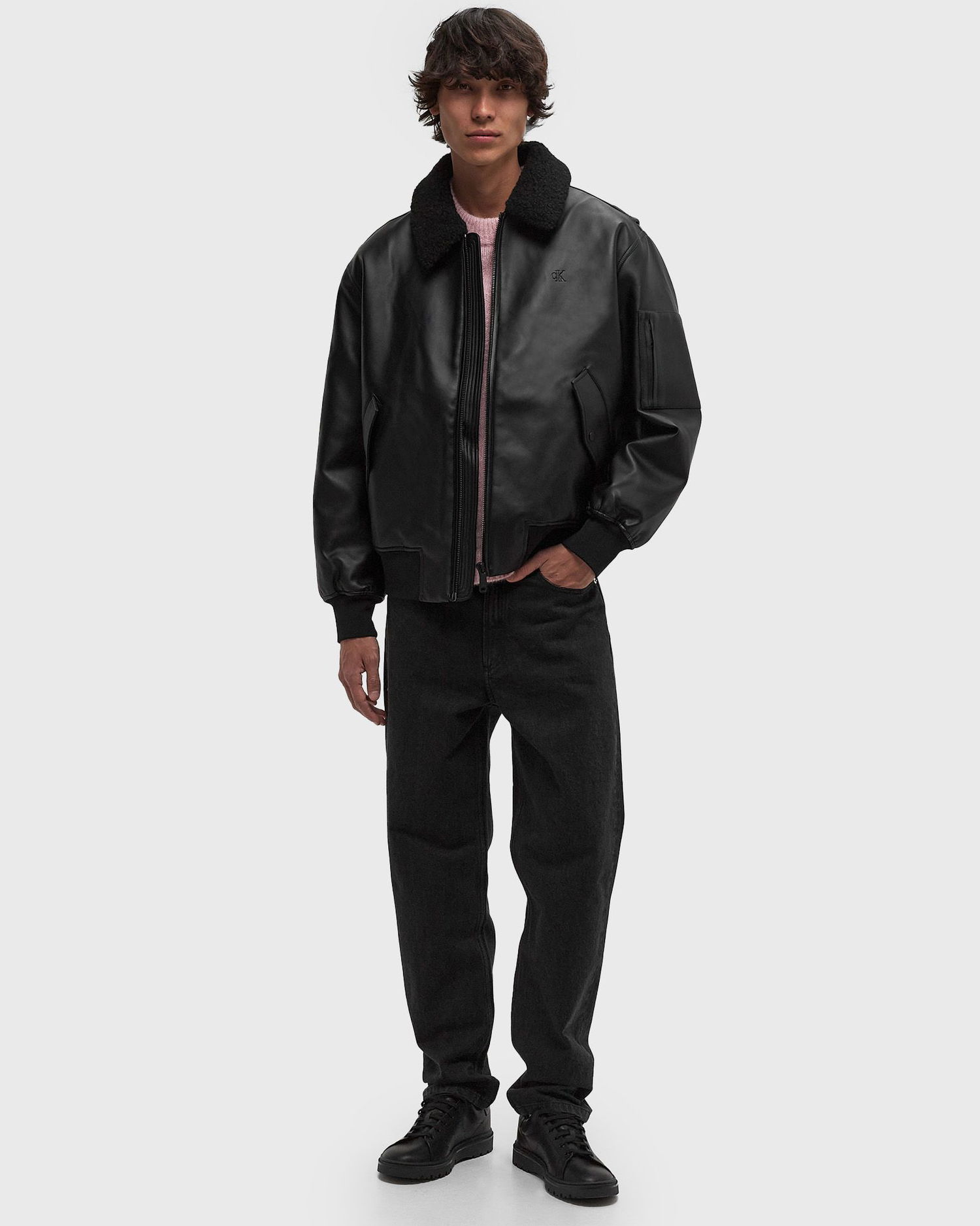 Bomber bunda CALVIN KLEIN Calvin Klein Jeans Faux Leather Aviator Bomber Jacket Čierna | J30J326729BEH, 1