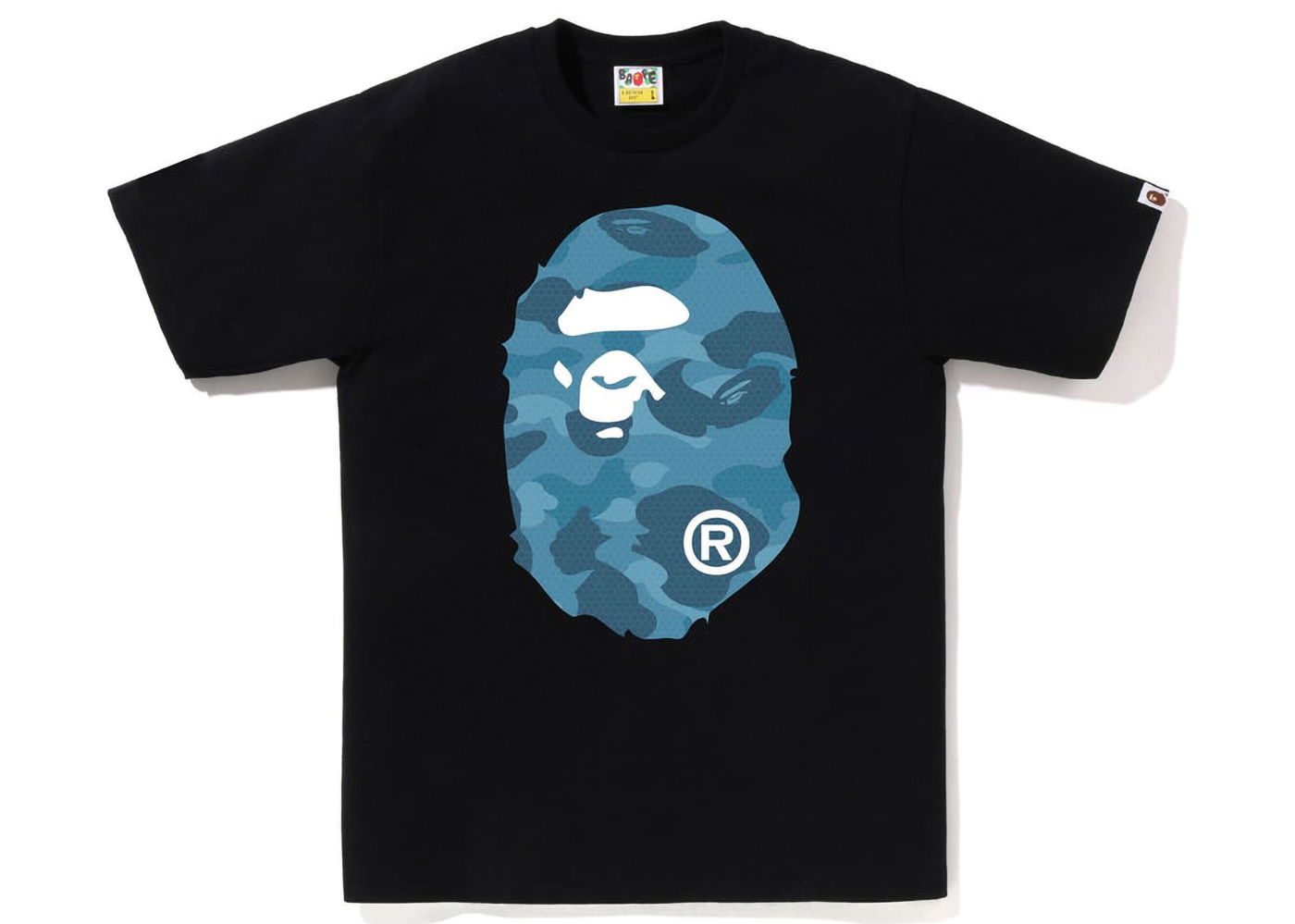 Tričko BAPE Honeycomb Camo Big Ape Head Tee Čierna | 1J30-110-041, 0