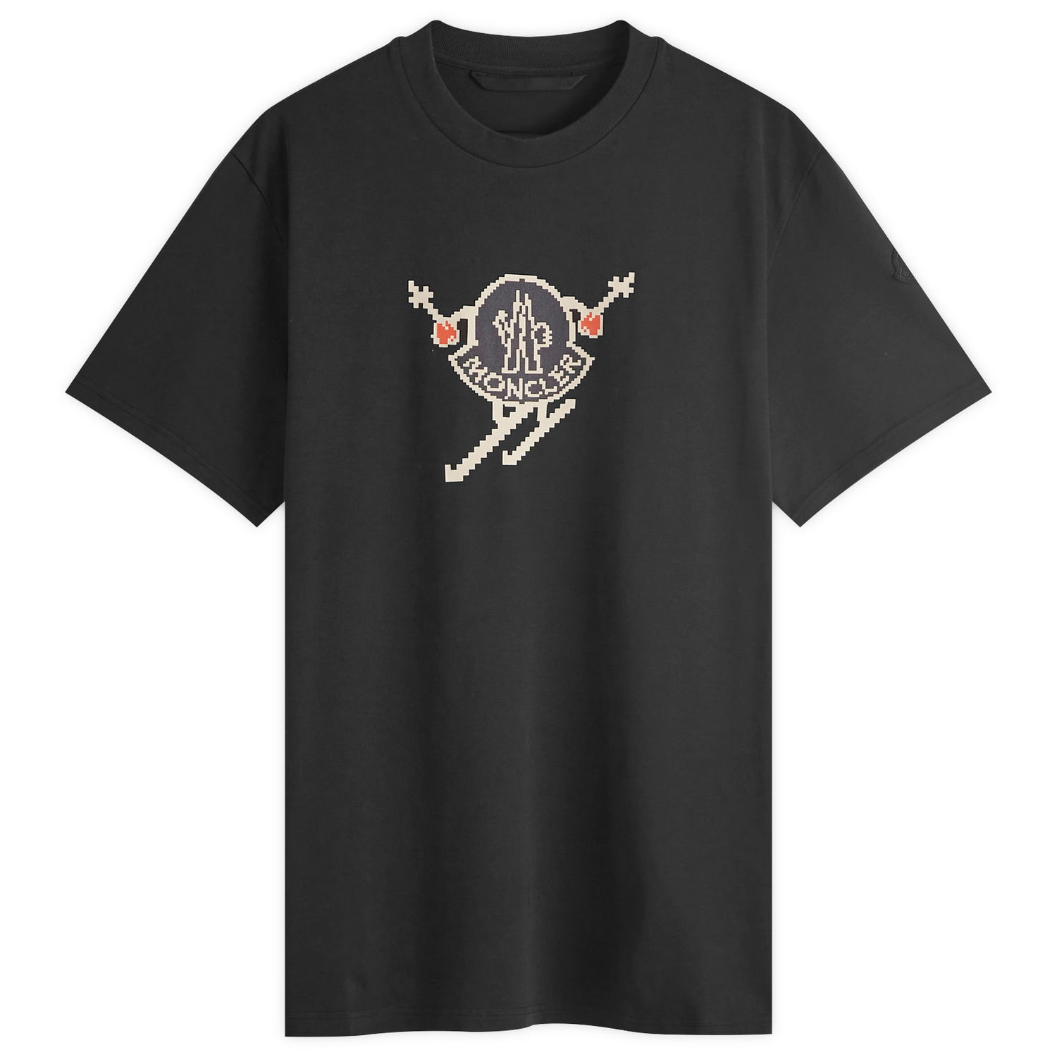 Tričko Moncler Skiing Pixel Logo T-Shirt Čierna | 8C000-83927-10-998, 0