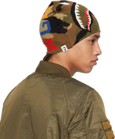 Kulicha BAPE A Bathing Ape 1st Camo Shark Knit Beanie Zelené | 001HTK701006M, 4