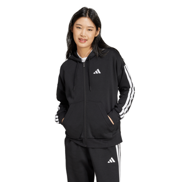 Mikina adidas Originals 3-Stripes Full-Zip Hoodie Čierna | JE1283, 0