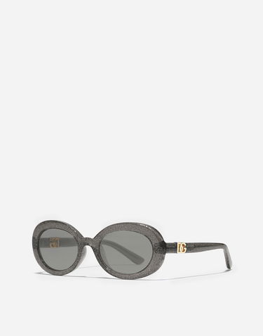 Slnečné okuliare Dolce & Gabbana Dolce & Gabbana DNA Glitter Oval Sunglasses Šedá | VG600PVN1879V000, 1