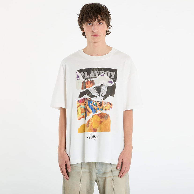 Tričko Footshop Playboy x FTSHP Covers Tee UNISEX Off-White Biela | FTSHP_525