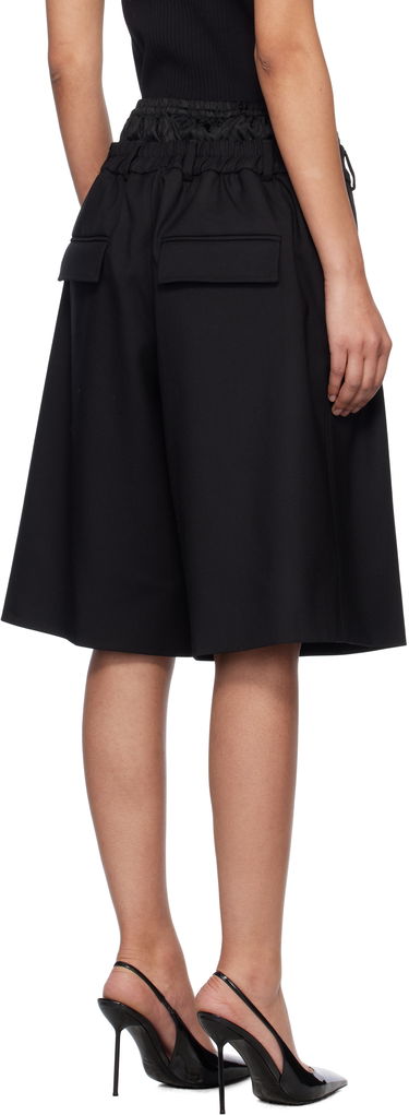 Šortky Marine Serre Marine Serre Virgin Wool Twill Shorts Čierna | MSH010A RWOV0001, 2