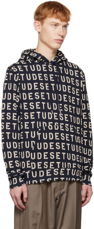 Mikina Études Stencil Allover Print Hoodie Modrá | H22MM264OC16DB, 1
