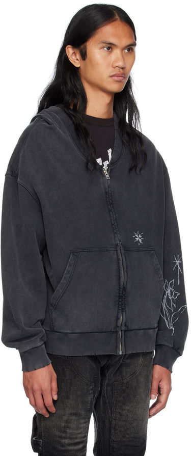 Mikina We11done We11done Wide Neck Graphic Zip Hoodie Čierna | WD-TJ2-24-845-U-BK, 1