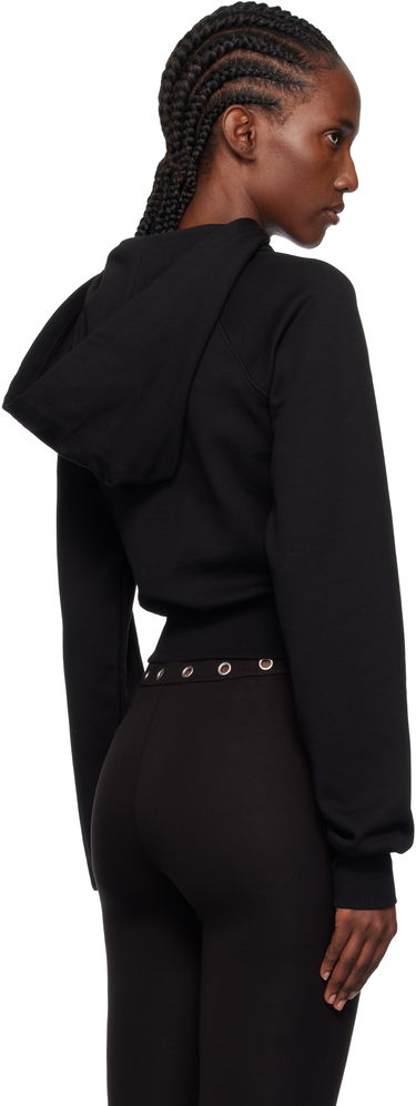 Mikina Versace Versace Jeans Couture Butterfly Graphic Cropped Hoodie with Keyhole Detail Čierna | 79HAIB01-CFB00, 2