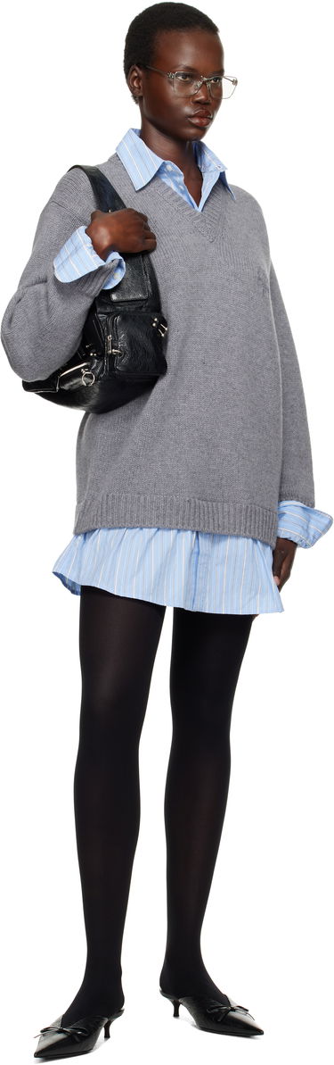 Sveter Balenciaga Layered Shirt V-Neck Sweater Šedá | 809510 T1712, 3
