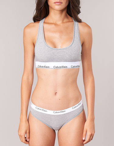 Podprsenka CALVIN KLEIN MODERN COTTON UNLINED BRALETTE Šedá | 0000F3785E-020-NOOS, 3