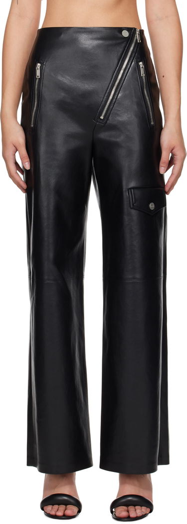 Nohavice Nanushka Leather Pants With Asymmetrical Zipper Čierna | NW24FWPA45300, 0