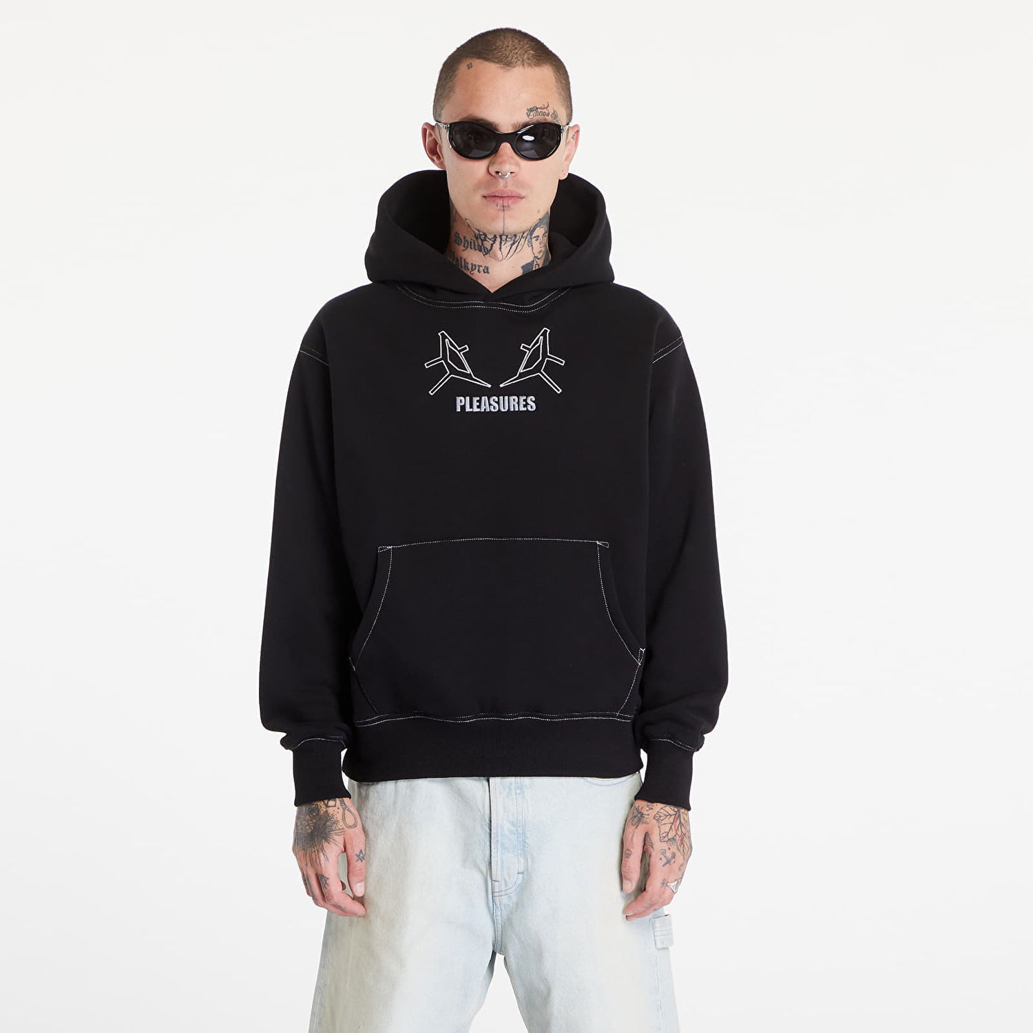 Mikina Pleasures Artificial Human Hoodie Black Čierna | P24E001 BLACK, 0