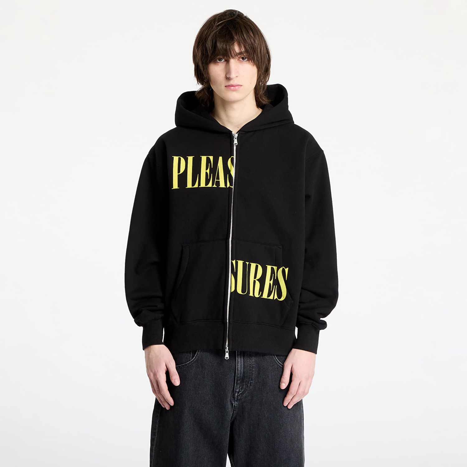 Mikina Pleasures PLEASURES Split Zip Hoodie Čierna | P25SP016 BLACK, 0