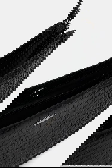 Taška cez rameno Lacoste Lacoste Croc-Effect Shoulder Bag Čierna | NF4980KL, 4