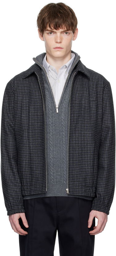 Bunda A.P.C. A.P.C. Gilbert Houndstooth Jacket Navy | WOARZ-M32018, 0