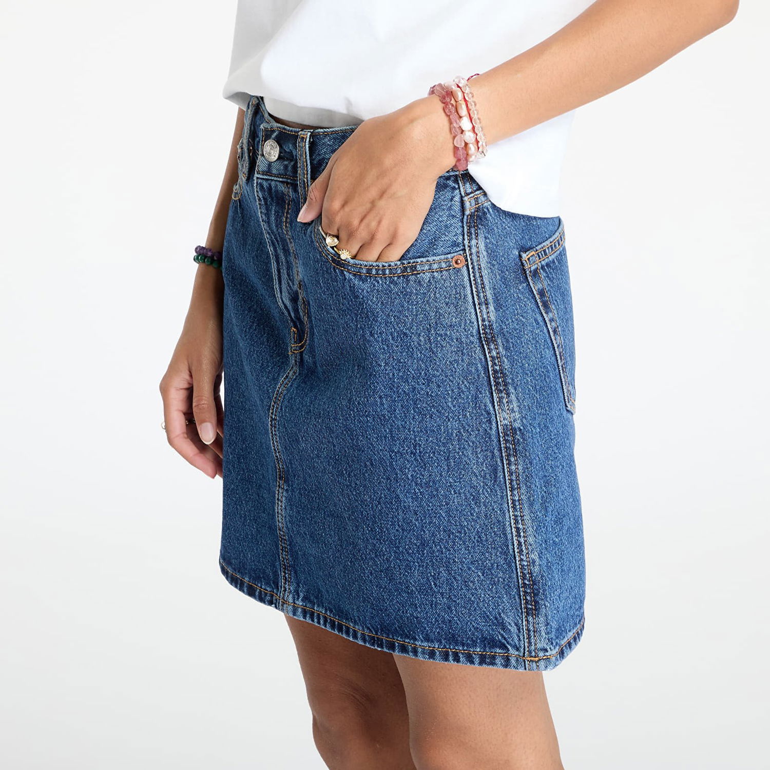 Sukňa CALVIN KLEIN Hero High Rise Mini Skirt Blue Modrá | 00040WL741 E5D, 1