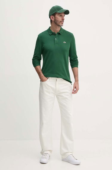Polo tričko Lacoste Long Sleeve Polo Zelené | PH4013, 1