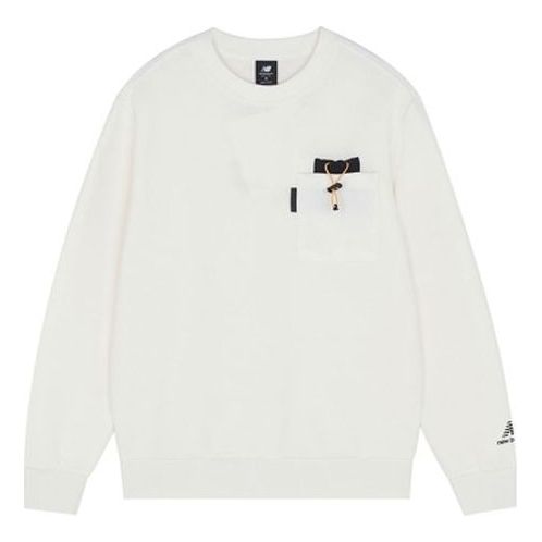 Mikina New Balance Print Sweatshirt Biela | AMT13388-IV