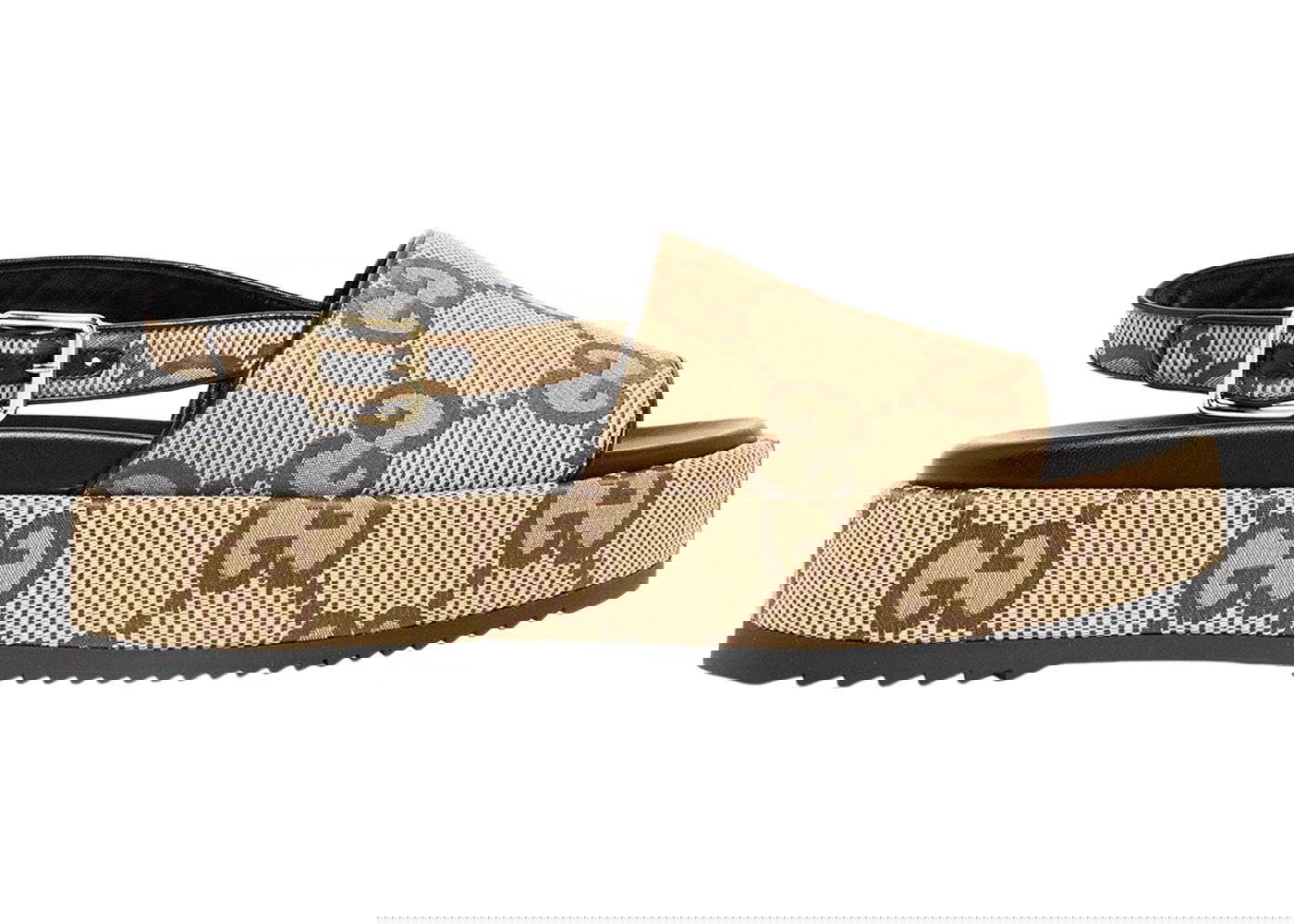 Tenisky a topánky Gucci Angelina Supreme Platform 30mm Sandal Camel Canvas Béžová | 695078 UK0D0, 0