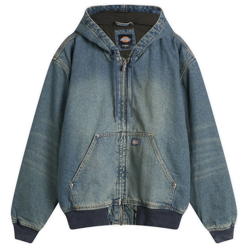 Bunda Dickies Hilham Hooded Denim Jacket, Size Large Modrá | DK0A87OAL231