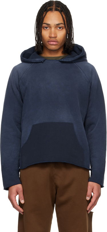 Mikina LES TIEN Heavyweight Raw Raglan Hoodie Navy | CF-1135-PS, 0