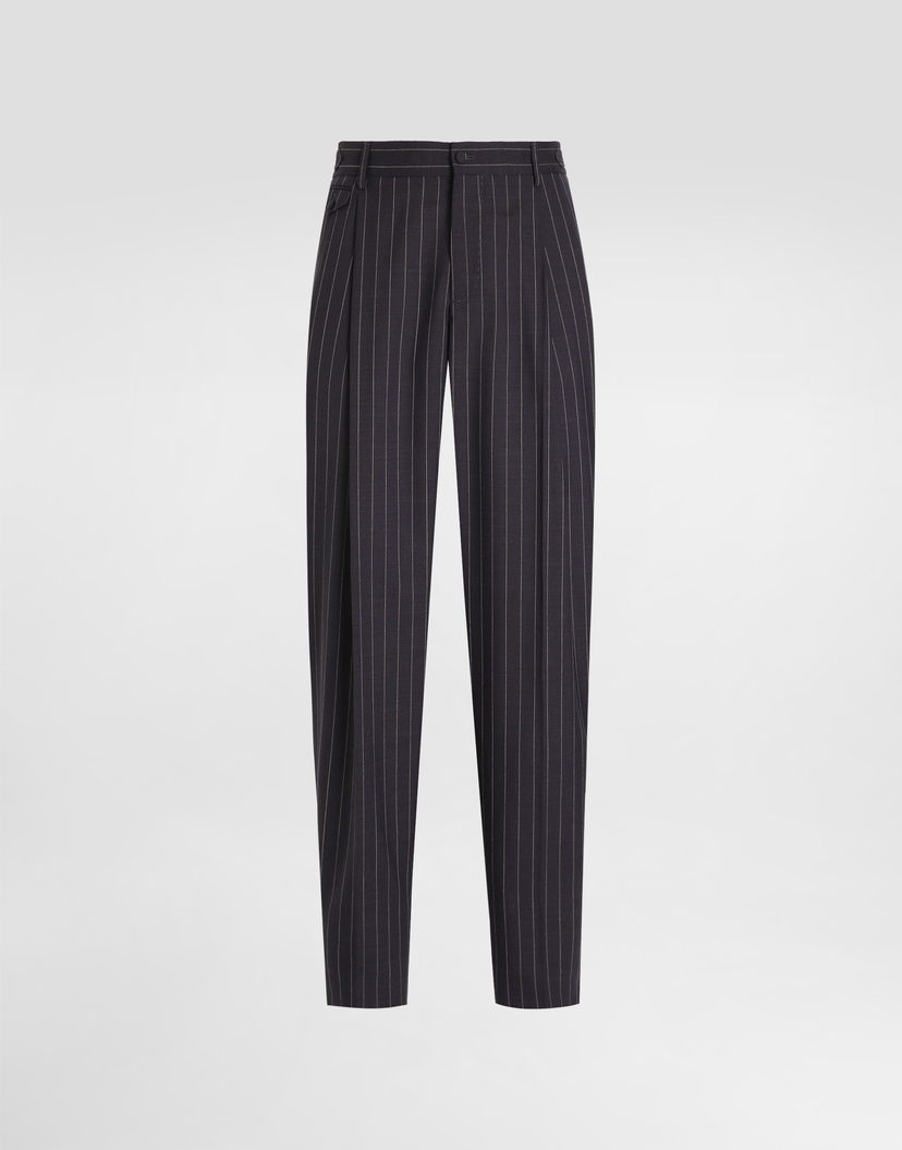 Nohavice Dolce & Gabbana Dolce & Gabbana Pinstripe Virgin Wool Trousers Man Collection Navy | GP1B9TFR23BS8052