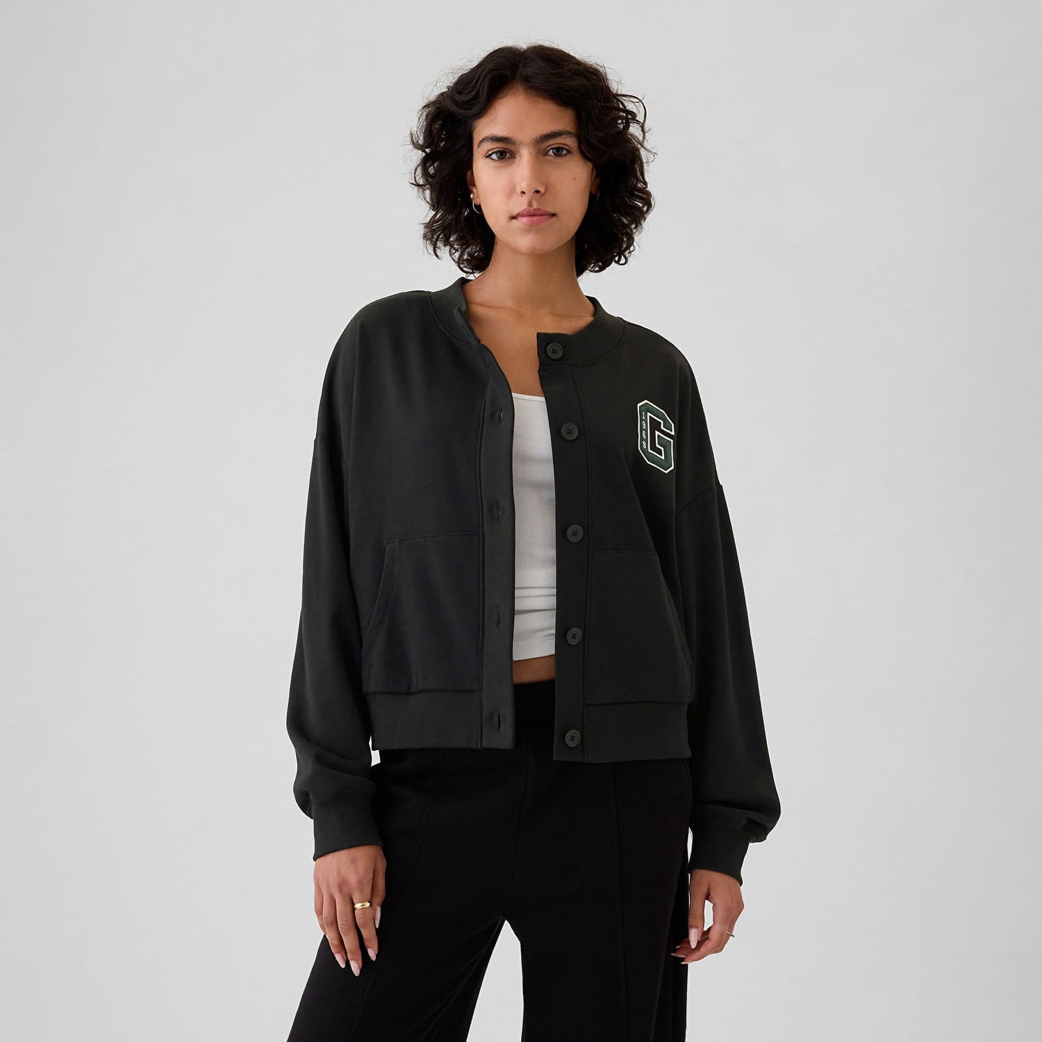 Sveter GAP GAP Logo Crew Cardigan Čierna | 498972-01, 0