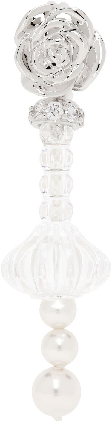 Náušnice SHUSHU/TONG SHUSHU/TONG YVMIN Edition Pearl Chain Rose Vase Single Earring Biela | 22307SLV00DN, 0