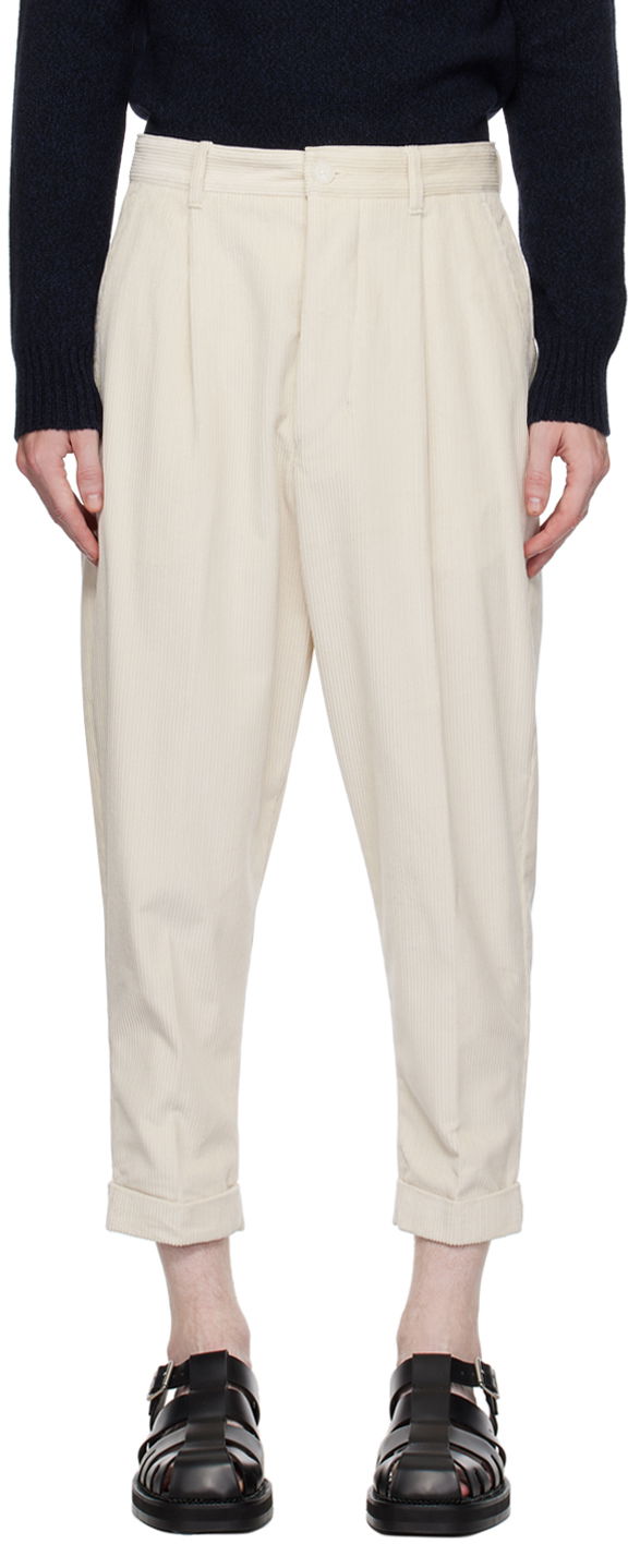 Nohavice AMI Oversized Trousers Biela | HTR101.CO0053, 0