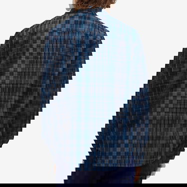 Košeľa YMC Curtis Indigo Check Shirt Modrá | P2WMG-40, 3
