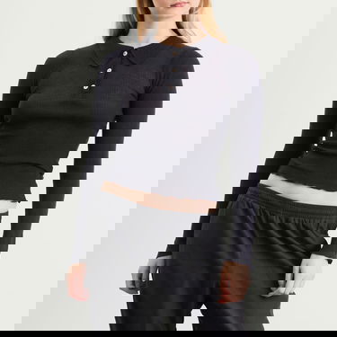Polo tričko Baserange Long Sleeve Wool Polo Top, Size X-Small Navy | TTDLS-WR-WI25, 2