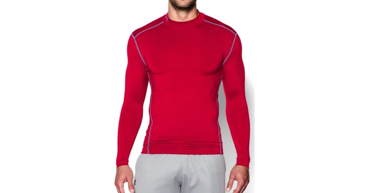 Tričko Under Armour Compression Long Sleeve Mock Neck T-Shirt Červená | 1265648-600, 1