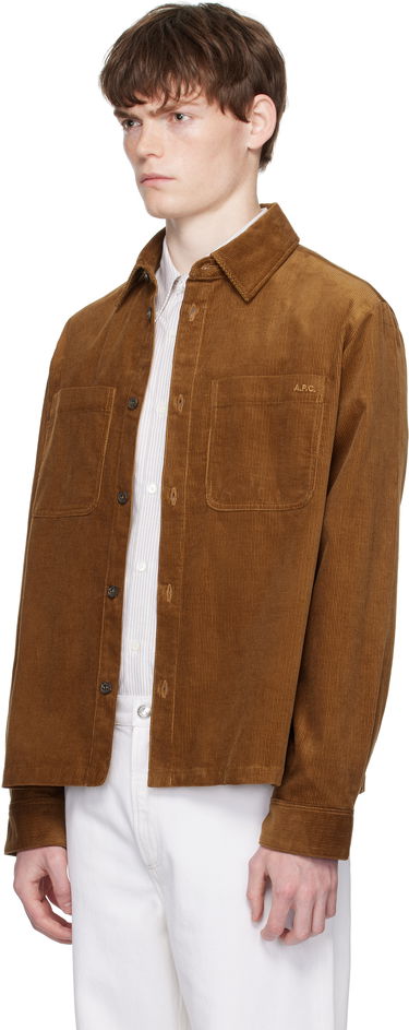 Košeľa A.P.C. A.P.C. Leon Corduroy Overshirt Hnedá | COHHO-H32019, 3