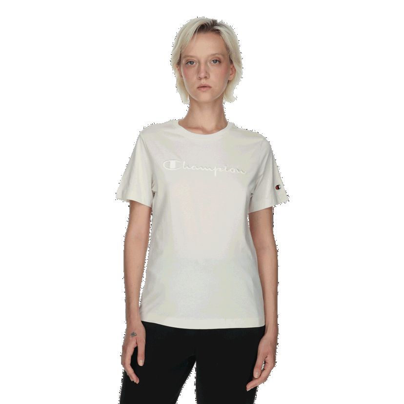 Tričko Champion Embroidered Logo T-Shirt Biela | 118382-WW056