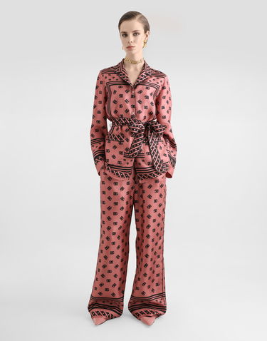 Košeľa Dolce & Gabbana Dolce & Gabbana Silk Twill Pajama Shirt with DG Logo Print Ružová | F5I89TGDCVJF0473, 1