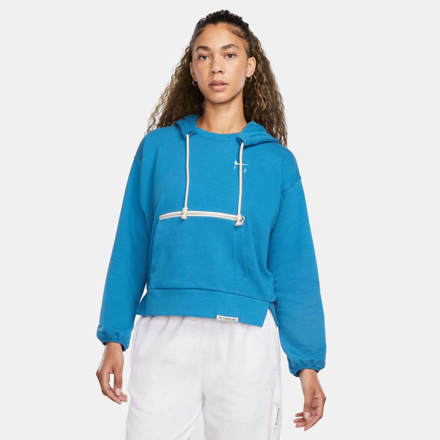 Mikina Nike Dri-FIT Swoosh Fly Standard Issue Pullover Hoodie Modrá | DA6483-457, 1