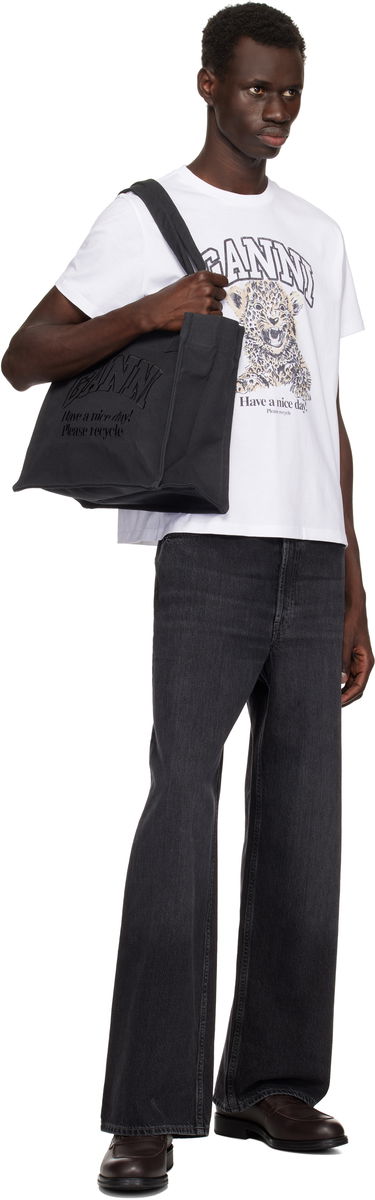 Tote bag GANNI GANNI Large Easy Tote Bag Čierna | A5577, 4